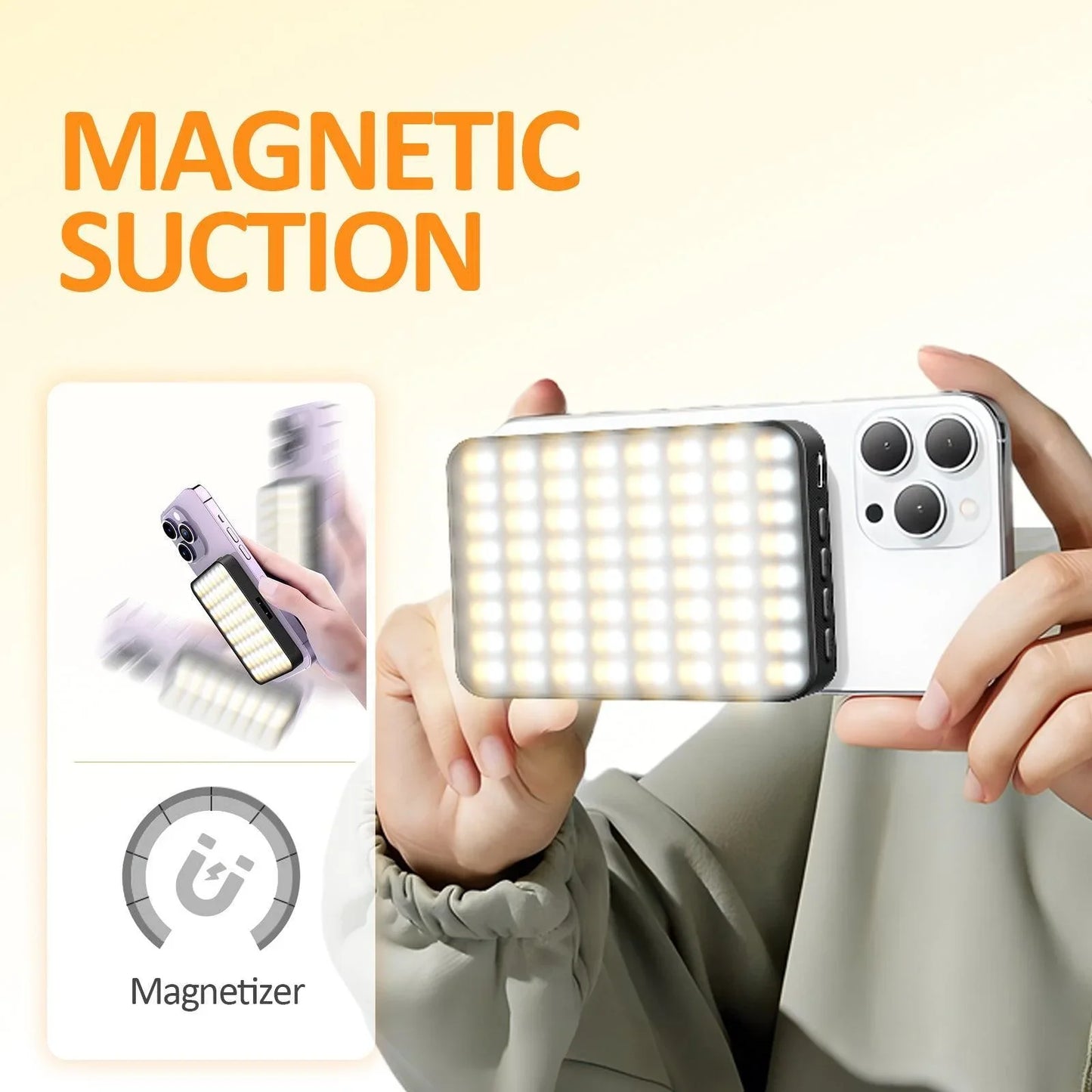 Magnetic fill light LED video conference phone fill light camera photography live broadcast photography pocket light - Oceanfront Products