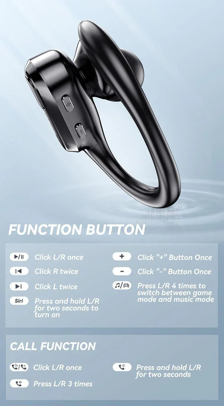 XT80 over the ear wireless Bluetooth earphones with ultra long battery life sports noise reduction TWS Bluetooth earphones - Oceanfront Products