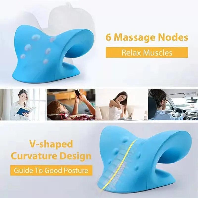 Cervical Spine Stretch Neck shoulder Relaxer Cervical Muscle Relaxation Traction Device shoulder Massage Pillow spine Correction - Oceanfront Products