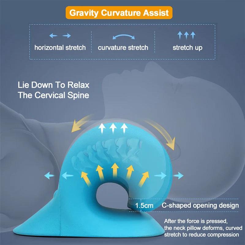 Cervical Spine Stretch Neck shoulder Relaxer Cervical Muscle Relaxation Traction Device shoulder Massage Pillow spine Correction - Oceanfront Products