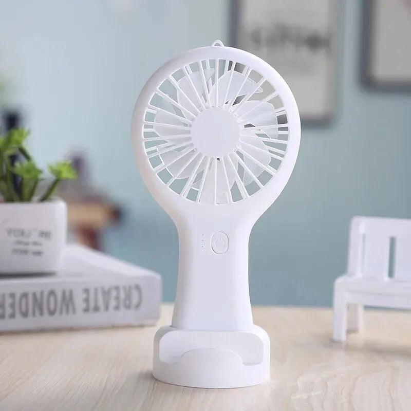 Creative Mini Handheld Small Fan USB Charging Portable 3 Speed High Wind Desktop Office Travel Pocket Fan Student Quiet Chroma - Oceanfront Products
