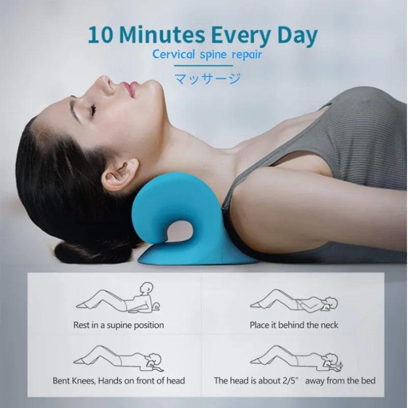 Cervical Spine Stretch Neck shoulder Relaxer Cervical Muscle Relaxation Traction Device shoulder Massage Pillow spine Correction - Oceanfront Products