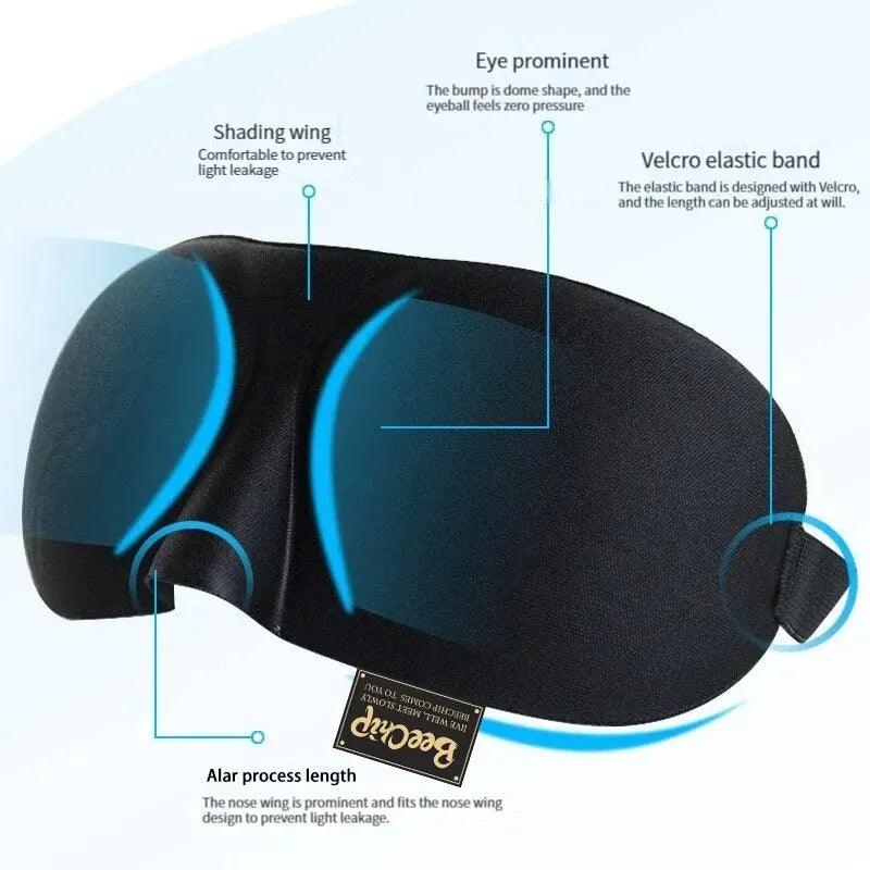3D Sleep Mask Natural Sleeping Eye Mask Eyeshade Cover Shade Eye Patch Women Men Soft Portable Blindfold Travel Eyepatch 1Pcs - Oceanfront Products