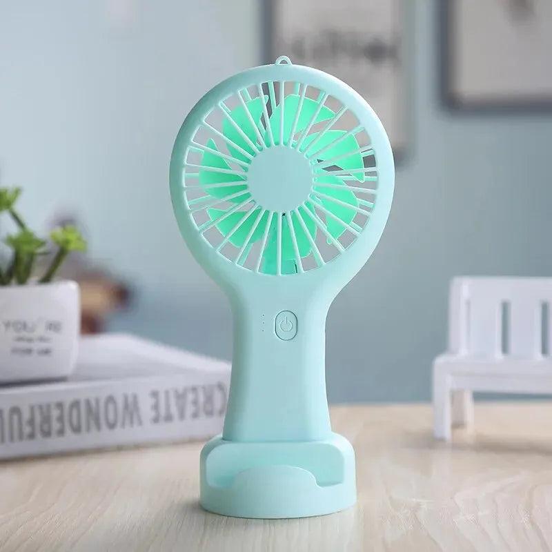 Creative Mini Handheld Small Fan USB Charging Portable 3 Speed High Wind Desktop Office Travel Pocket Fan Student Quiet Chroma - Oceanfront Products