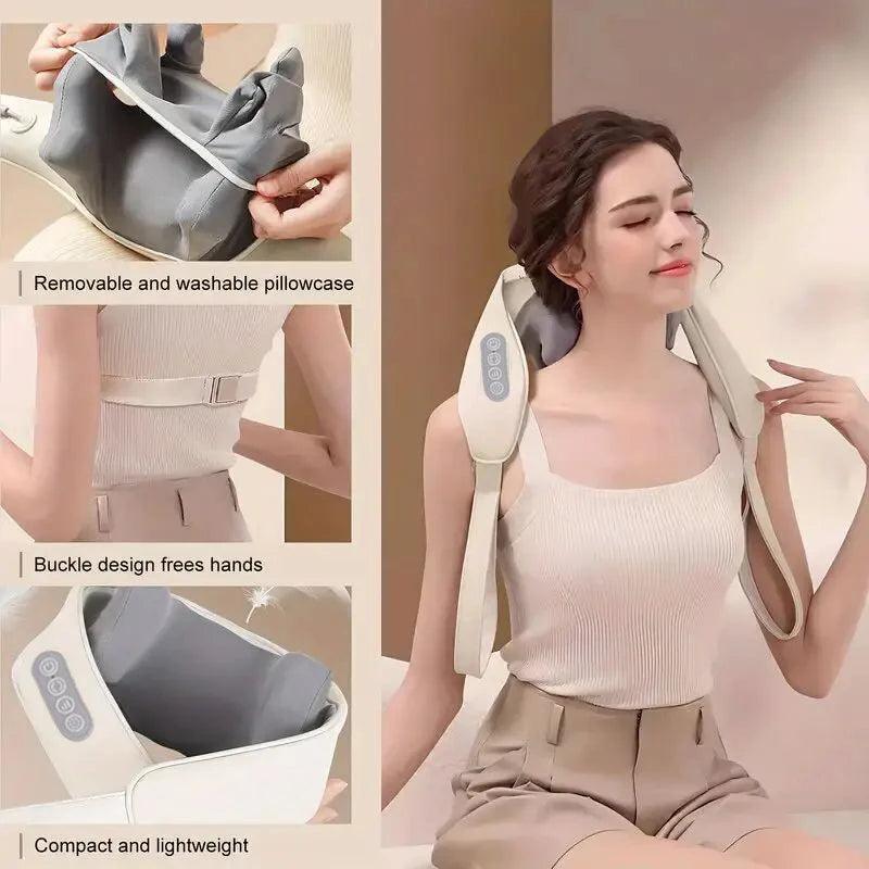 Neck Massager with low Heat Back Shoulder Massager Area Coverage Bionic kneading Wireless Massage - Oceanfront Products