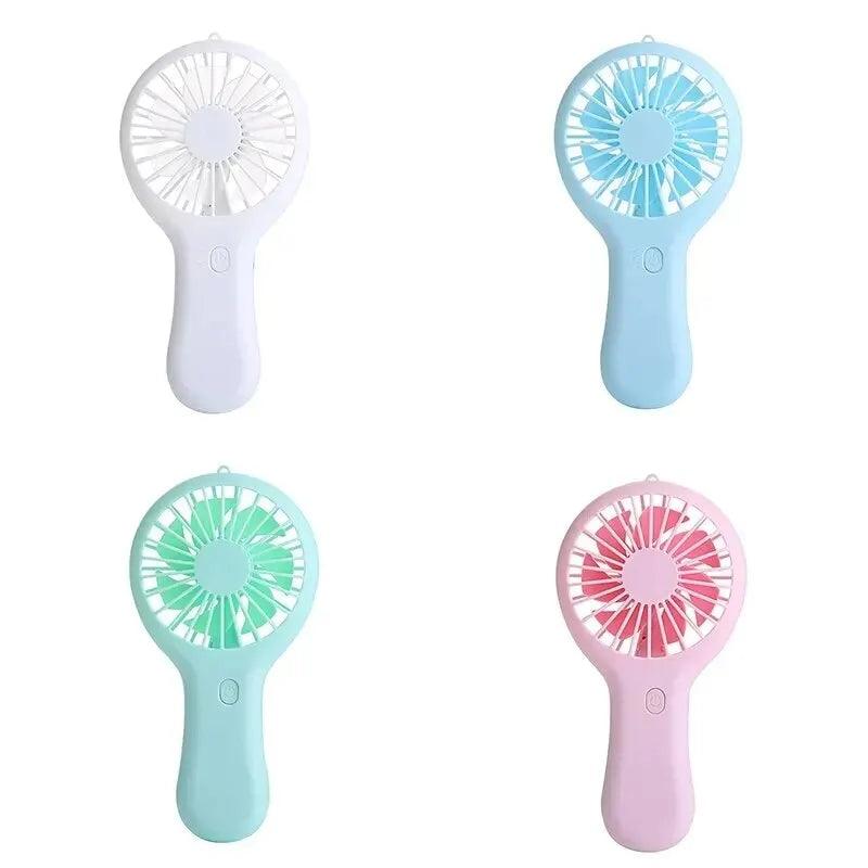 Creative Mini Handheld Small Fan USB Charging Portable 3 Speed High Wind Desktop Office Travel Pocket Fan Student Quiet Chroma - Oceanfront Products