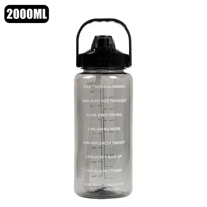 2 Liters Straw Plastic Water Bottle Large Portable Travel Bottle Sports Fitness Cup High Value Big Fat Cup Adult Universal - Oceanfront Products