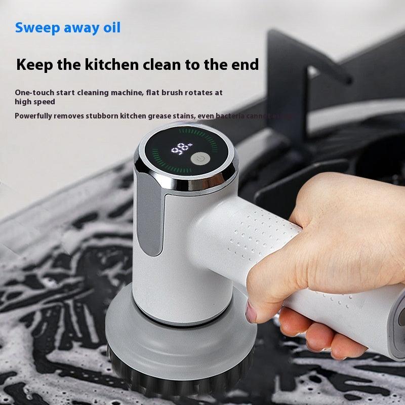Multifunctional Smart Display Electric Cleaning Brush Wireless Kitchen Sink Cleaning Brush Waterproof Electric Pot Brush Cleaning Tool - Oceanfront Products