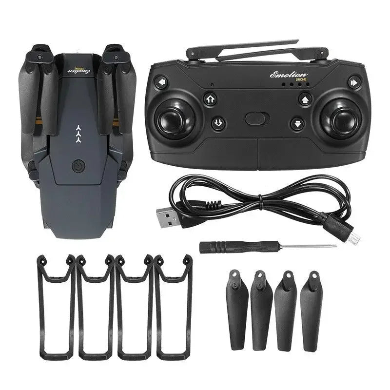 E58 folding aerial drone with controller and accessories by Oceanfront Products