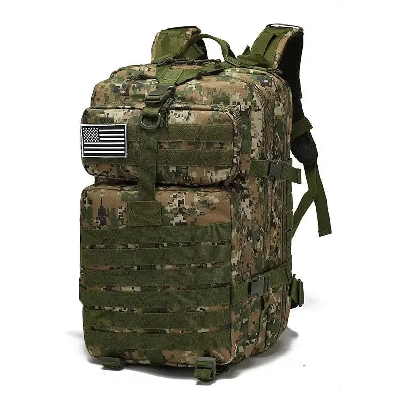 Tan Tactical Hiking Backpack with American Flag Patch for Men - Oceanfront Products
