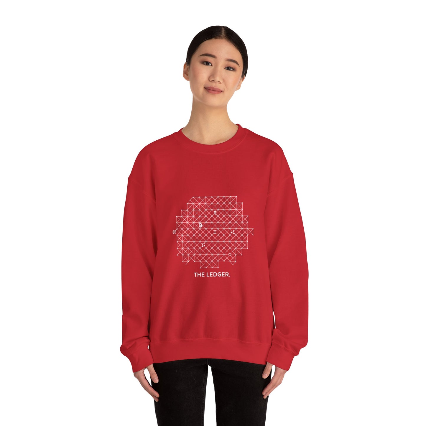 The Ledger Crewneck Sweatshirt — Geometric Crypto Grid Design