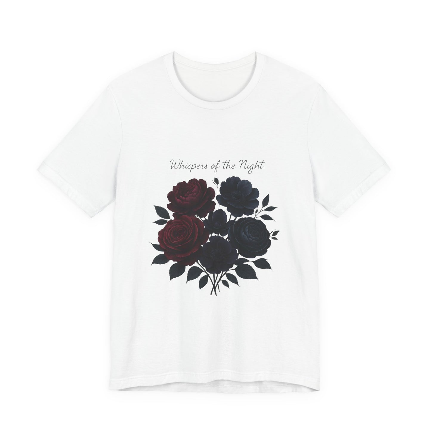 Whispers of the Night floral bouquet T-Shirt | dark roses