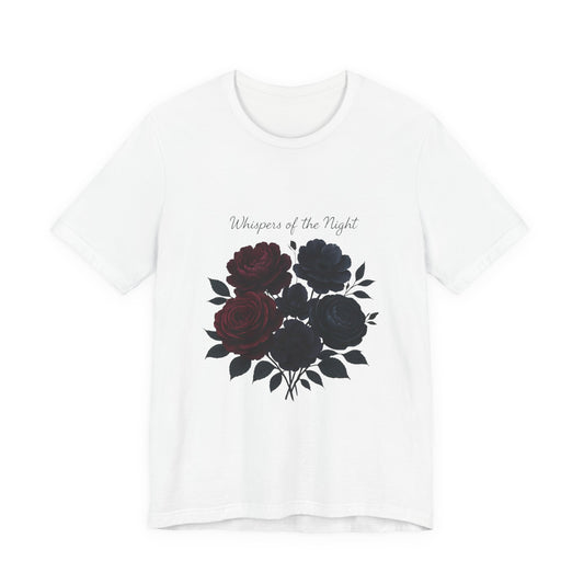 Whispers of the Night floral bouquet T-Shirt | dark roses