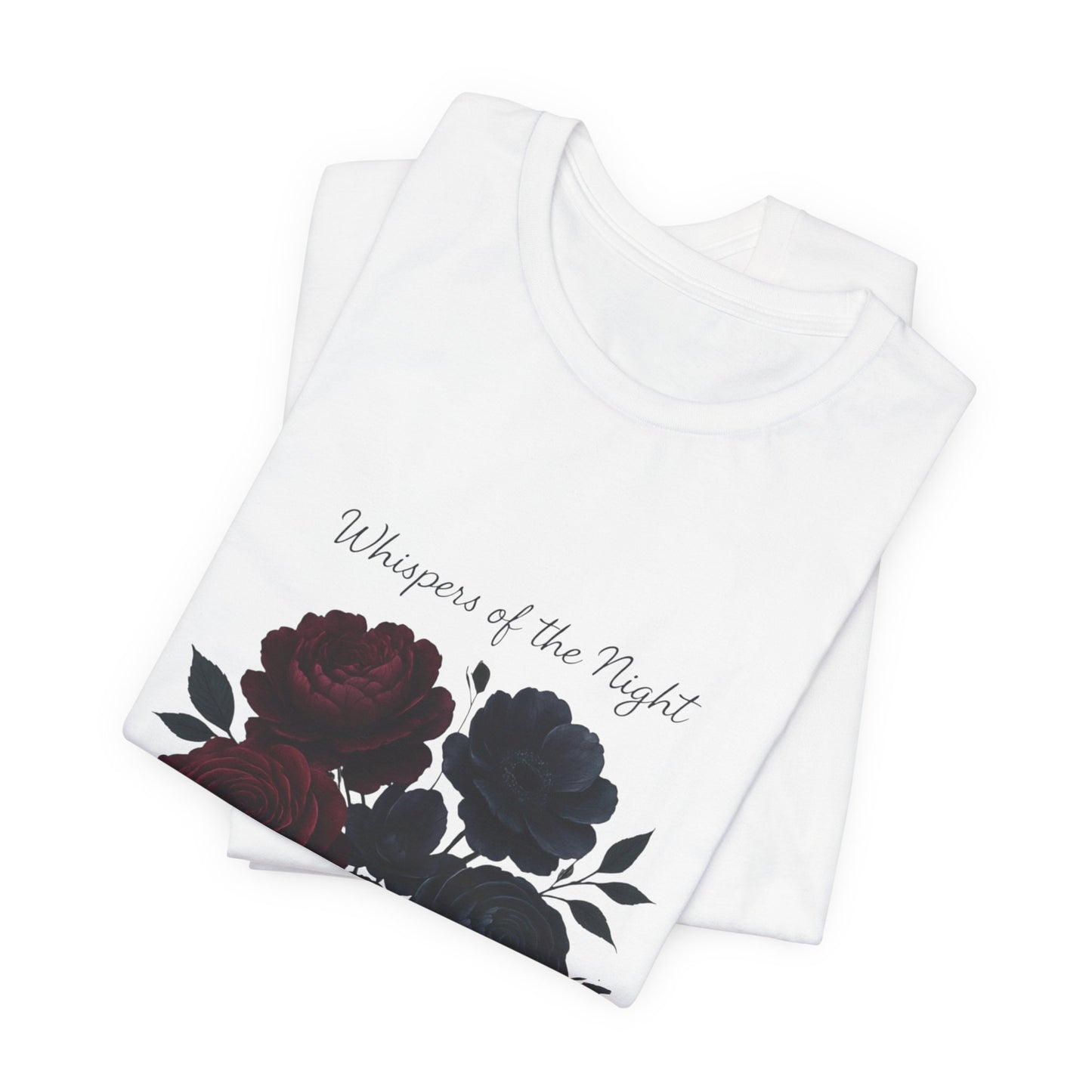 Whispers of the Night floral bouquet T-Shirt | dark roses
