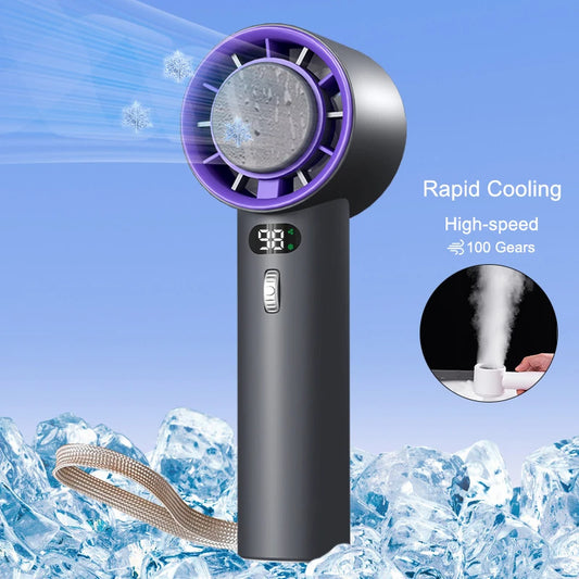Oceanfront™ TurboCool Mini Handheld Fan — 3-Speed Rechargeable Breeze