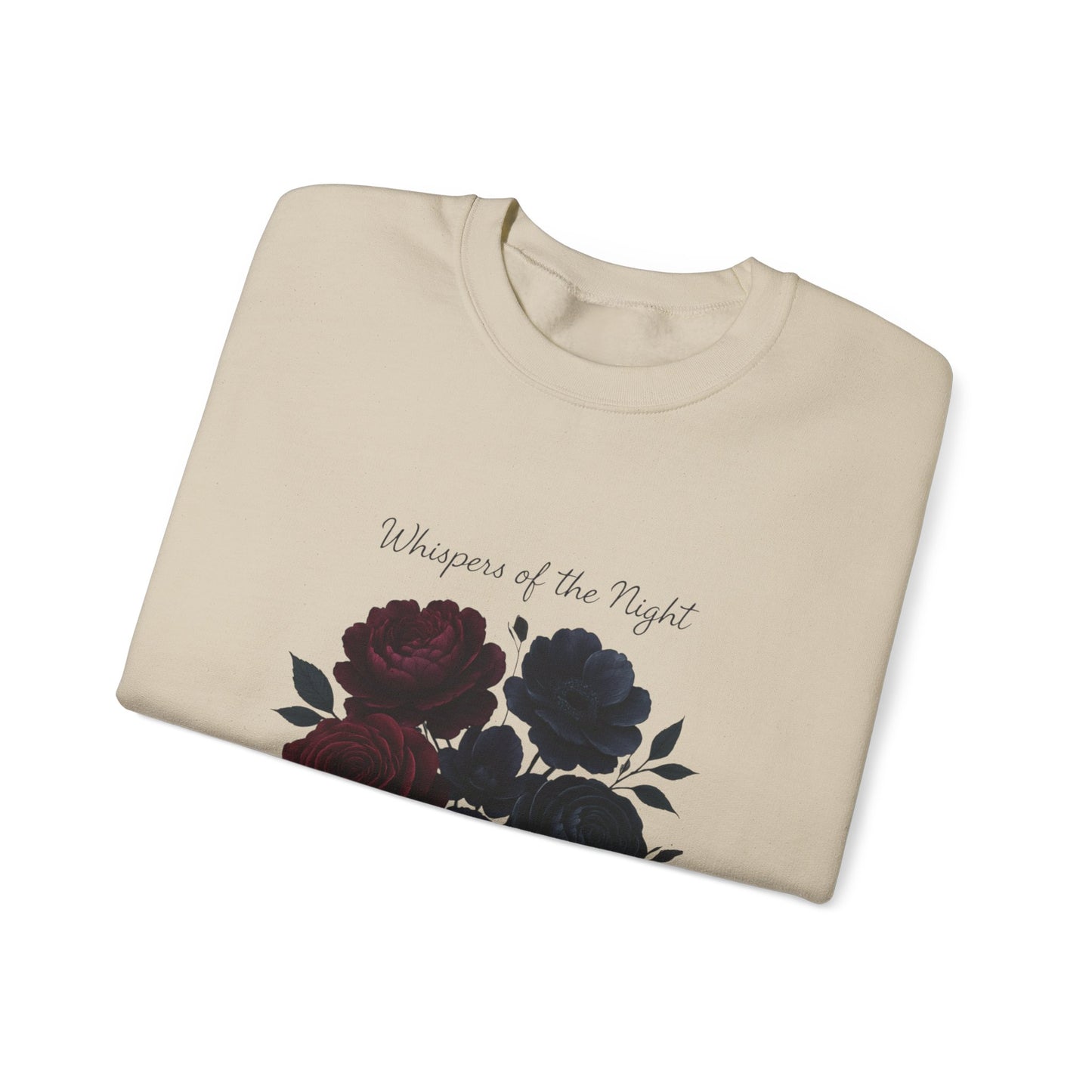 Whispers of the Night floral roses Sweatshirt | dark red black bouquet