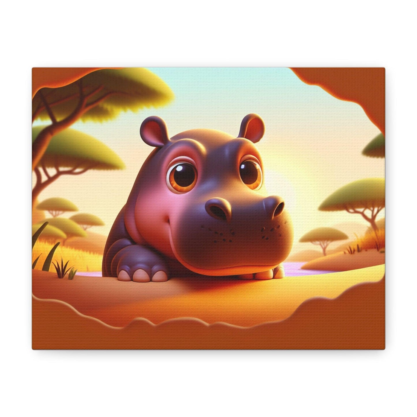 Canvas Hippo Print - Oceanfront Products