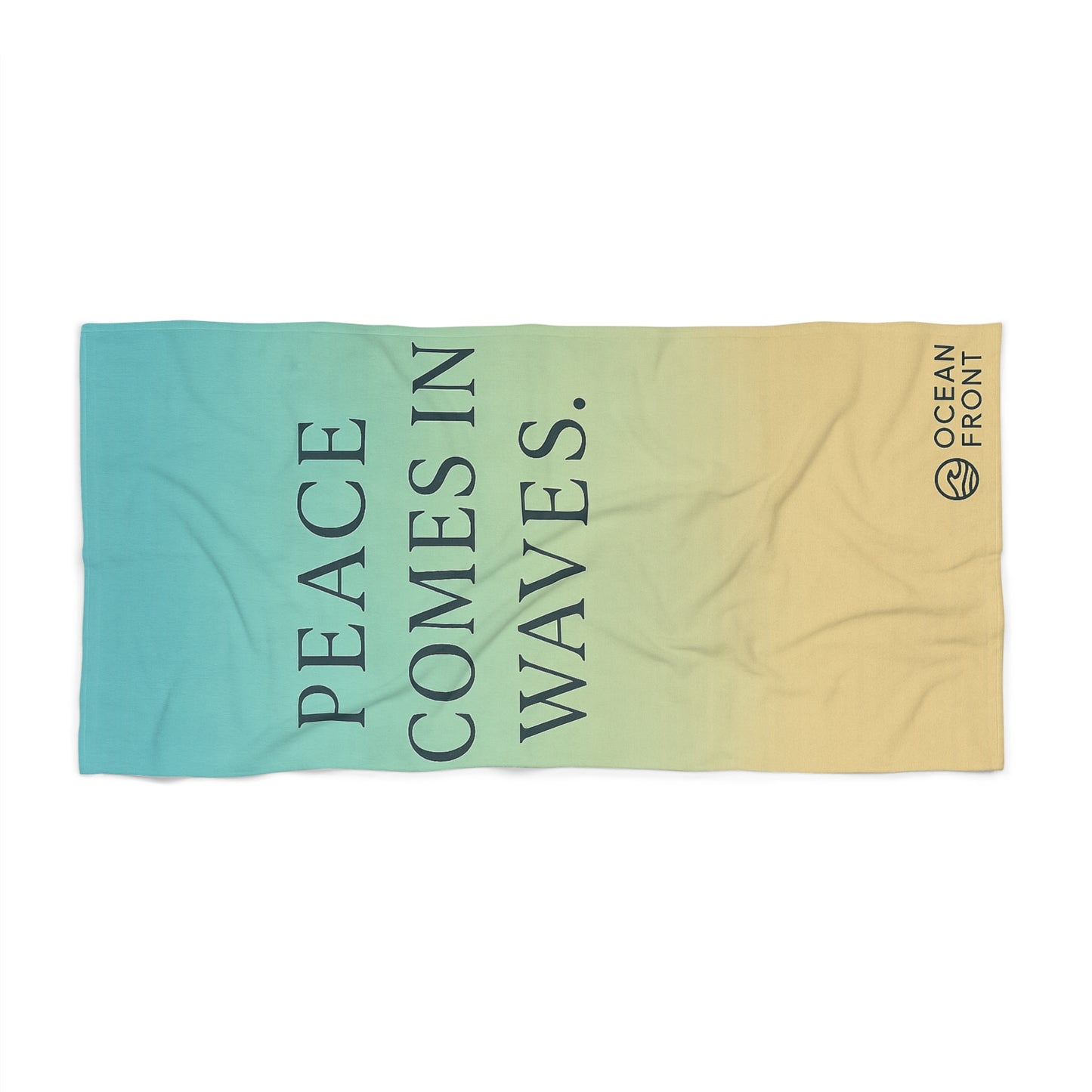 Oceanfront “Peace Comes in Waves” Travel Towel | Coastal Luxury Microfiber Quick-Dry Towel