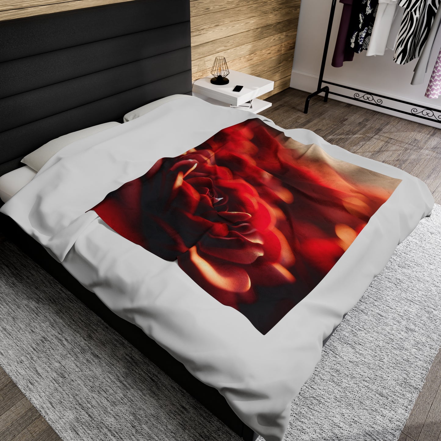 Plush Blanket - Valentine's Day Rose Petals Design