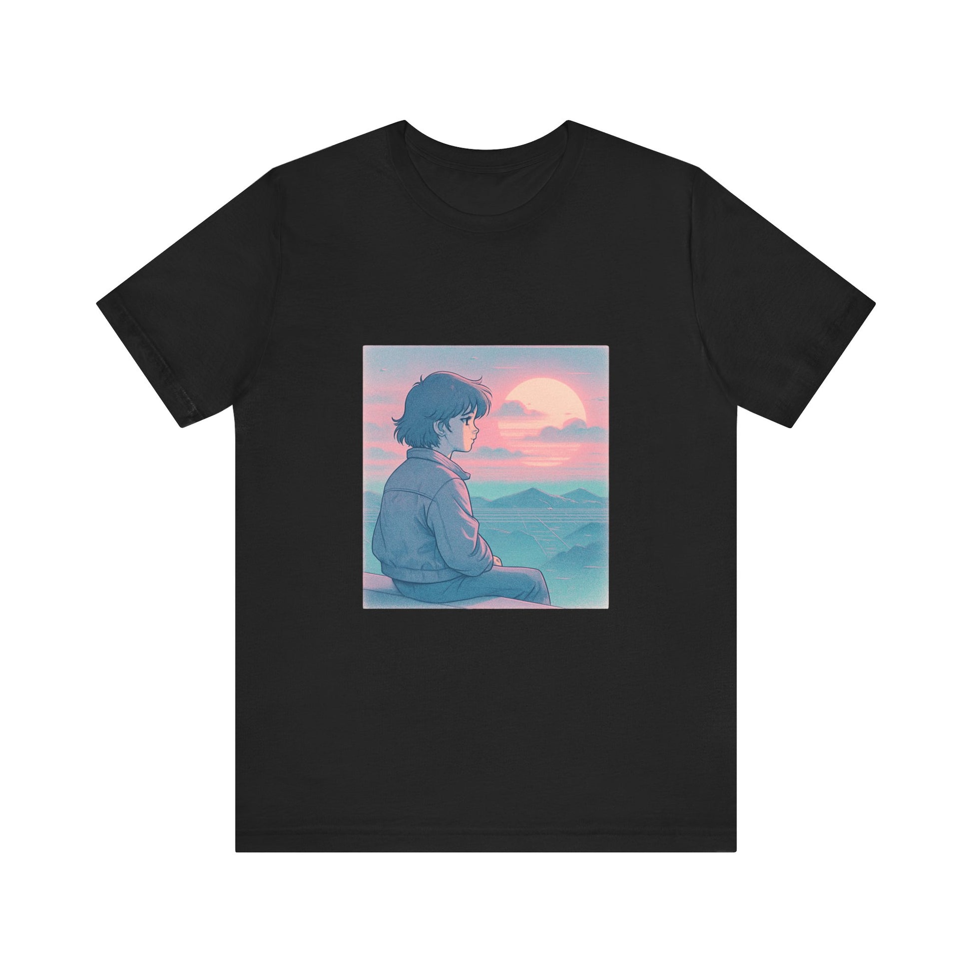 Lofi Sunset Reflections Tee | Vaporwave Chill Aesthetic | Retro Dreamscape Shirt | Lofi Anime Art T-Shirt - Oceanfront Products