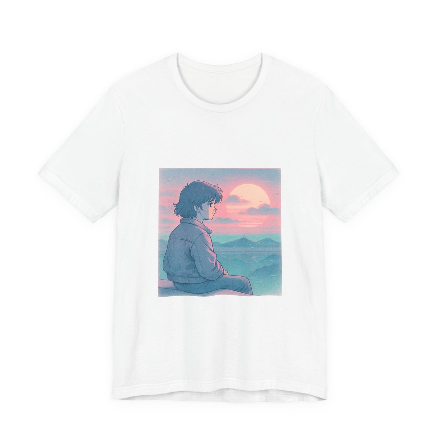 Lofi Sunset Reflections Tee | Vaporwave Chill Aesthetic | Retro Dreamscape Shirt | Lofi Anime Art T-Shirt - Oceanfront Products