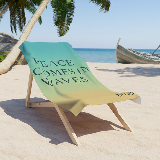 Oceanfront “Peace Comes in Waves” Travel Towel | Coastal Luxury Microfiber Quick-Dry Towel