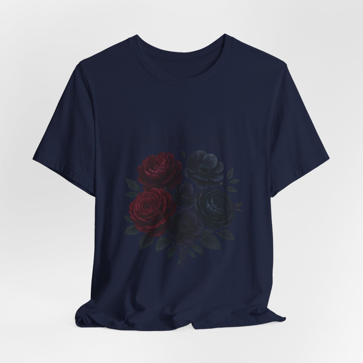 Whispers of the Night floral bouquet T-Shirt | dark roses