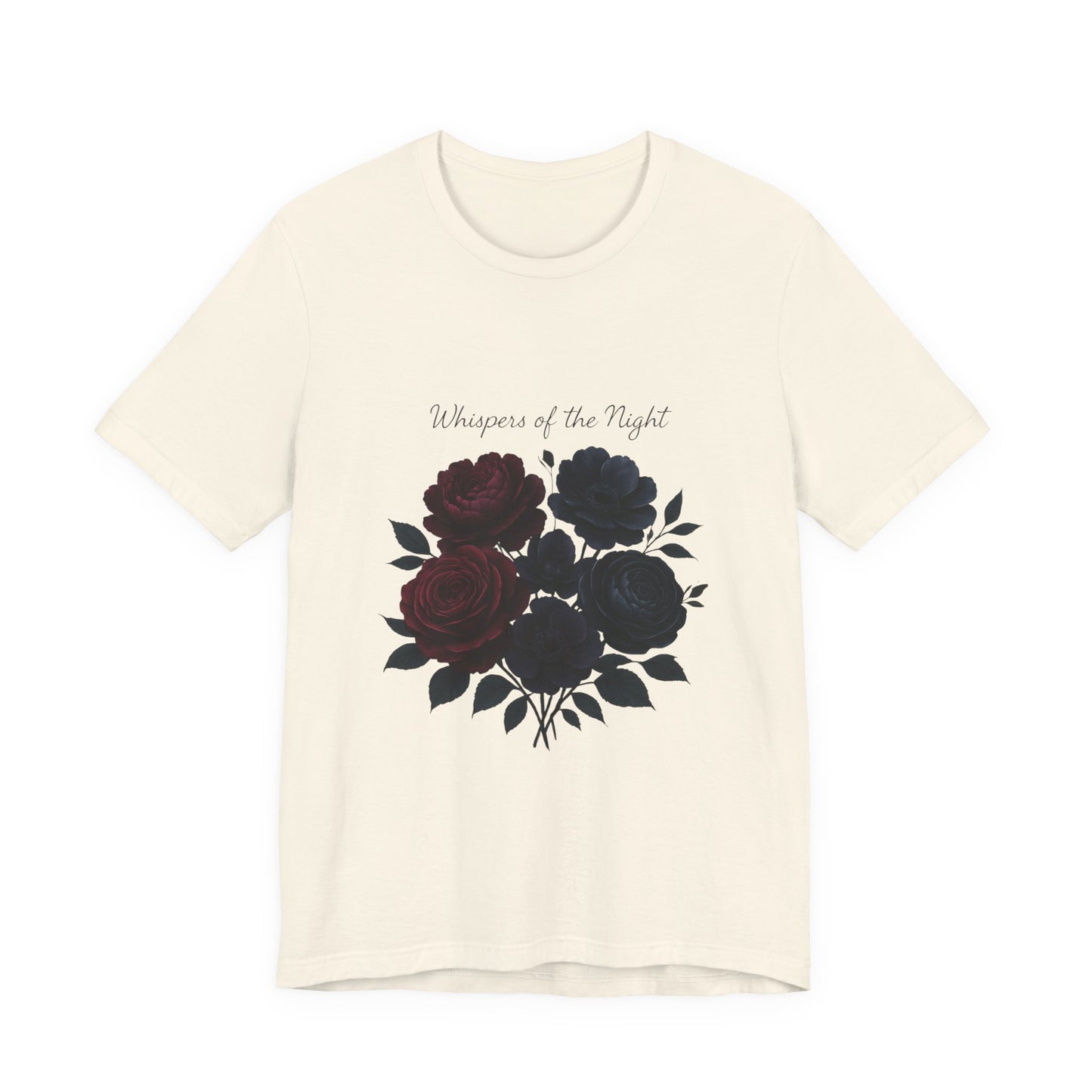 Whispers of the Night floral bouquet T-Shirt | dark roses