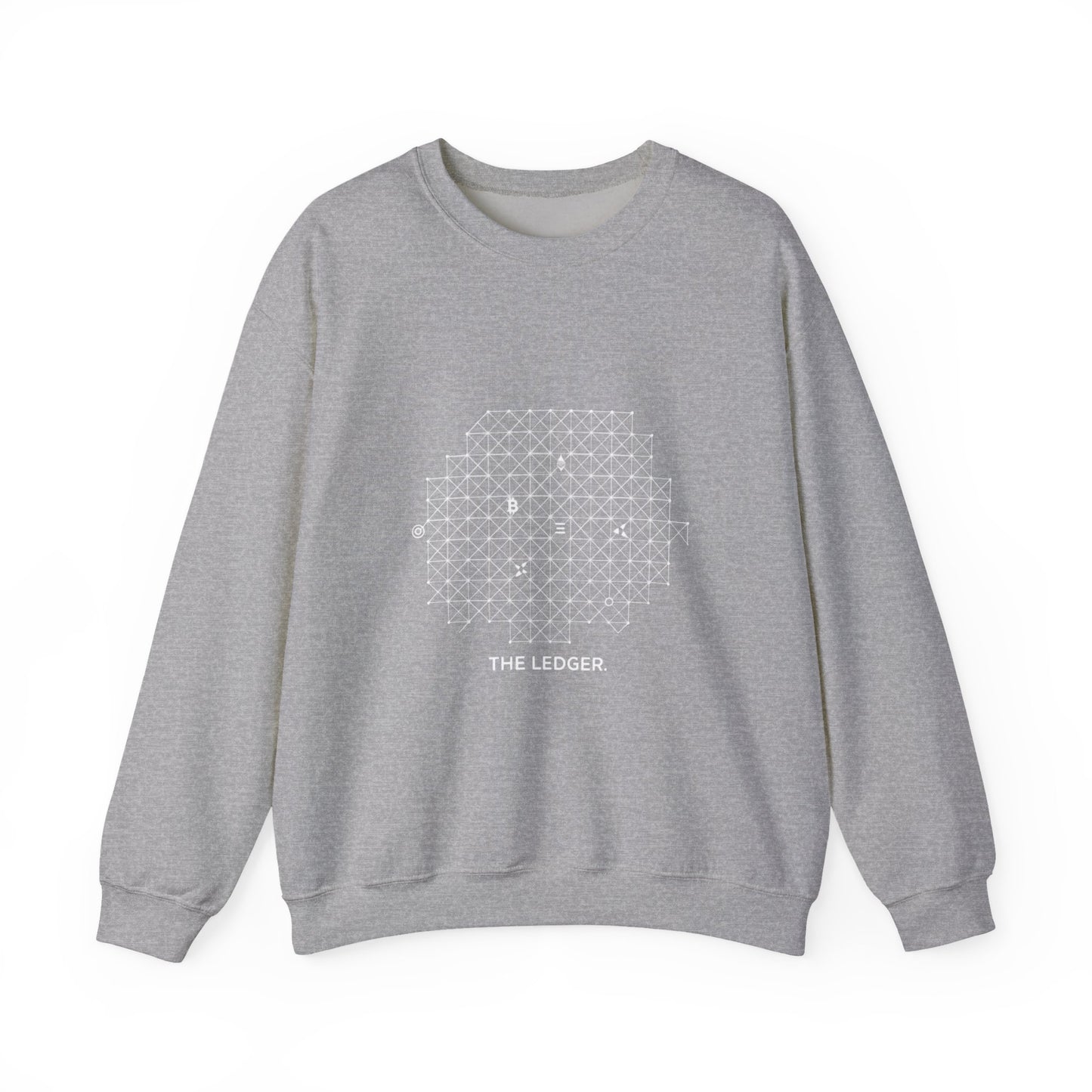 The Ledger Crewneck Sweatshirt — Geometric Crypto Grid Design