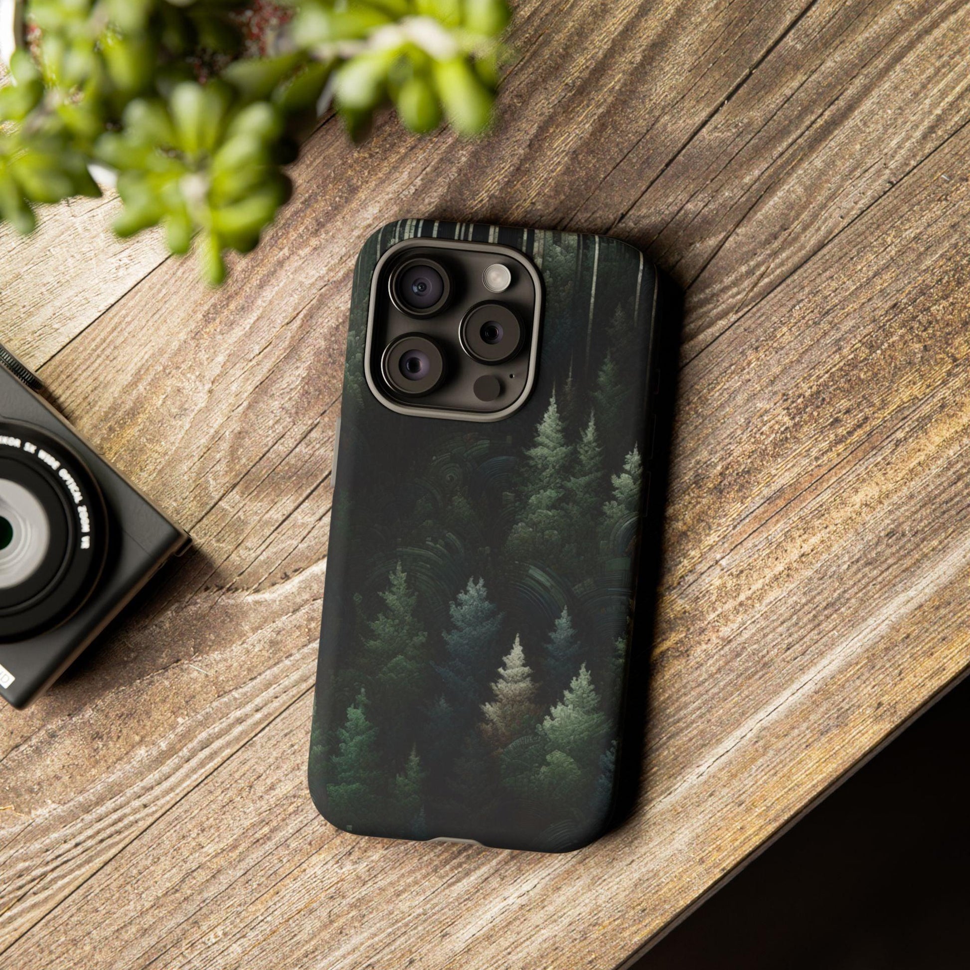 Phone Cases - Deep Dark Forest Nature Design - Oceanfront Products