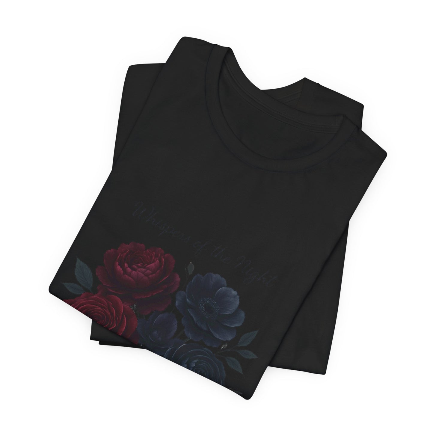 Whispers of the Night floral bouquet T-Shirt | dark roses