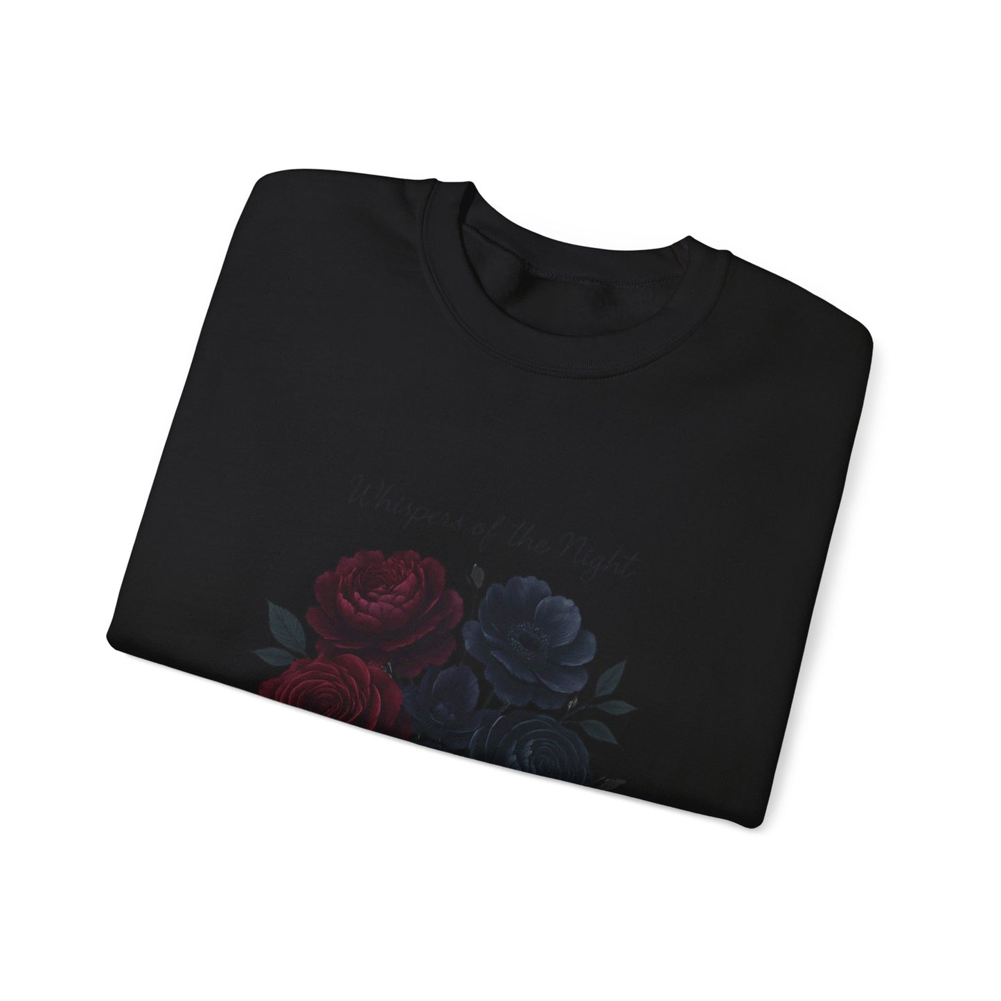 Whispers of the Night floral roses Sweatshirt | dark red black bouquet