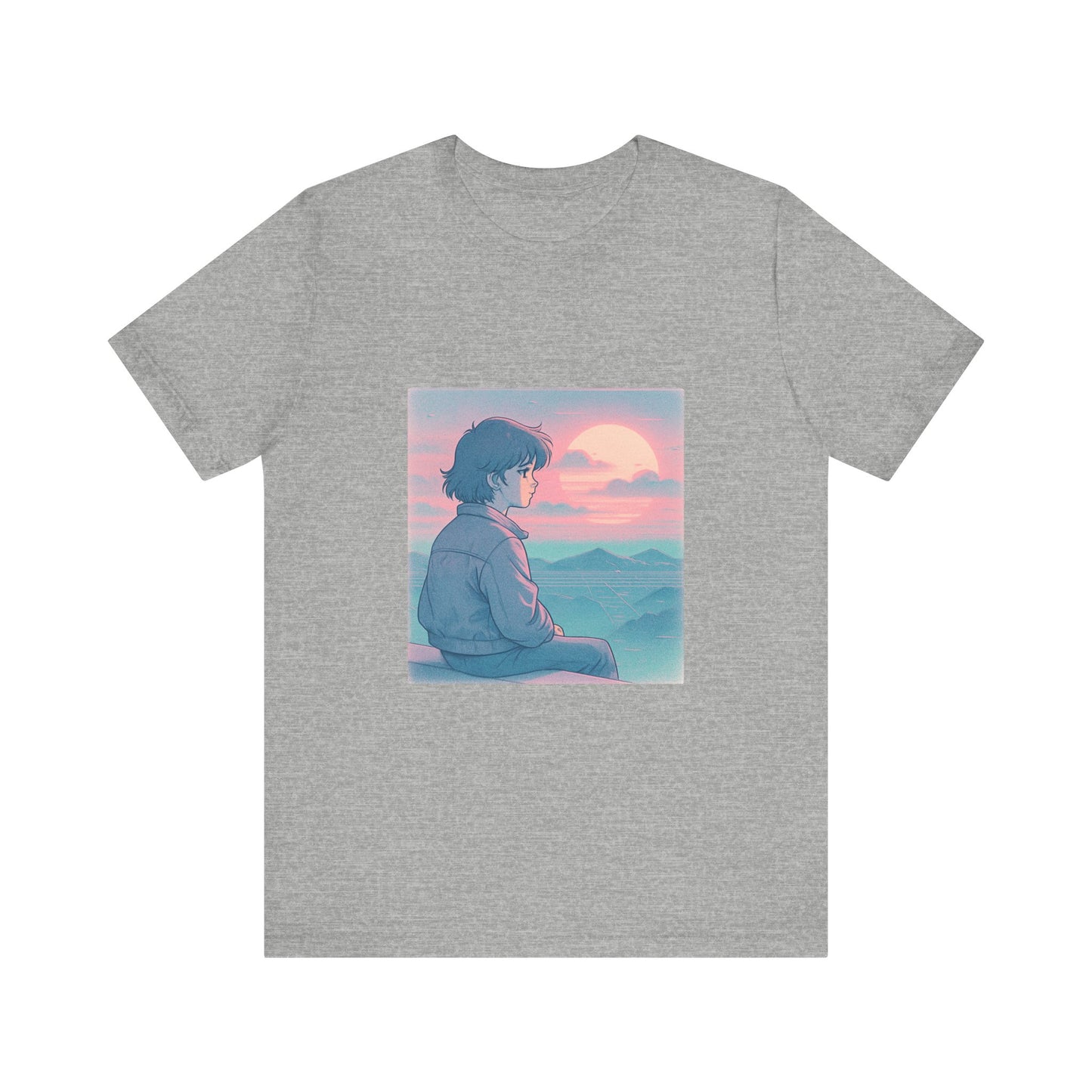 Lofi Sunset Reflections Tee | Vaporwave Chill Aesthetic | Retro Dreamscape Shirt | Lofi Anime Art T-Shirt - Oceanfront Products