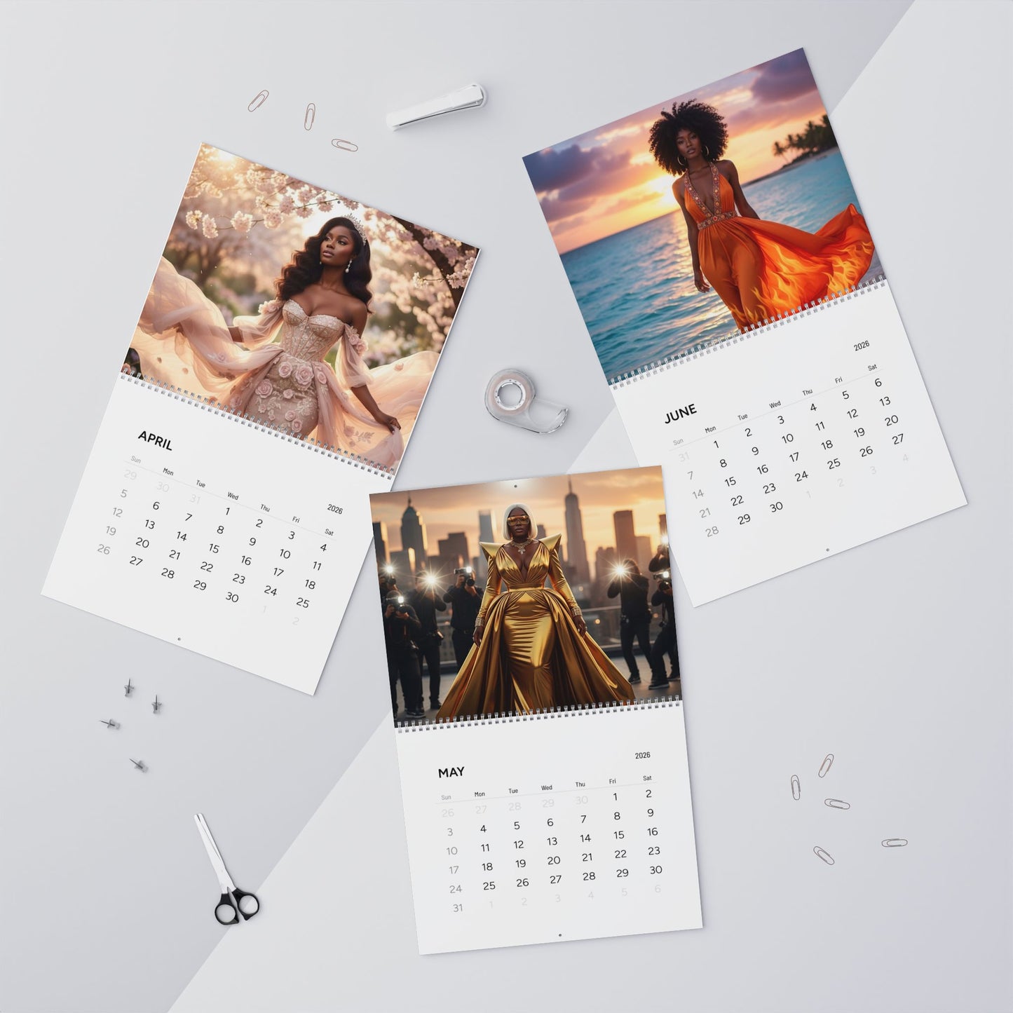 2026 Glam Calendar — A Year of Black Beauty, Luxury & Style | Limited Edition Fashion Art Calendar