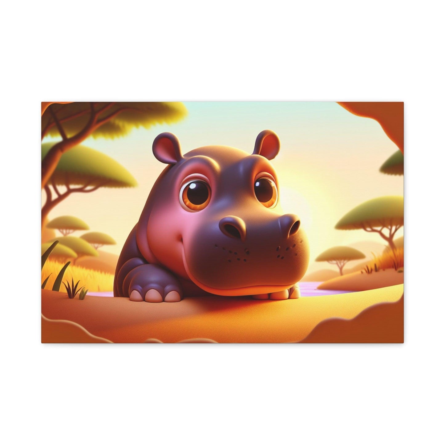 Canvas Hippo Print - Oceanfront Products