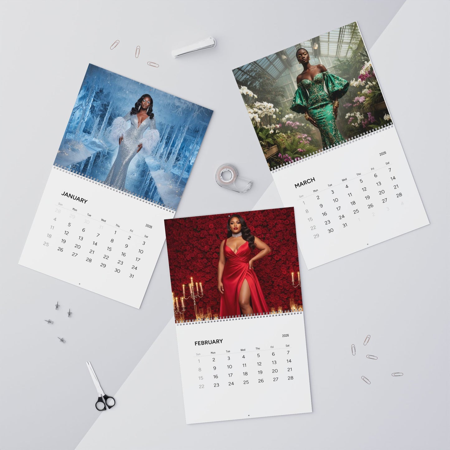 2026 Glam Calendar — A Year of Black Beauty, Luxury & Style | Limited Edition Fashion Art Calendar