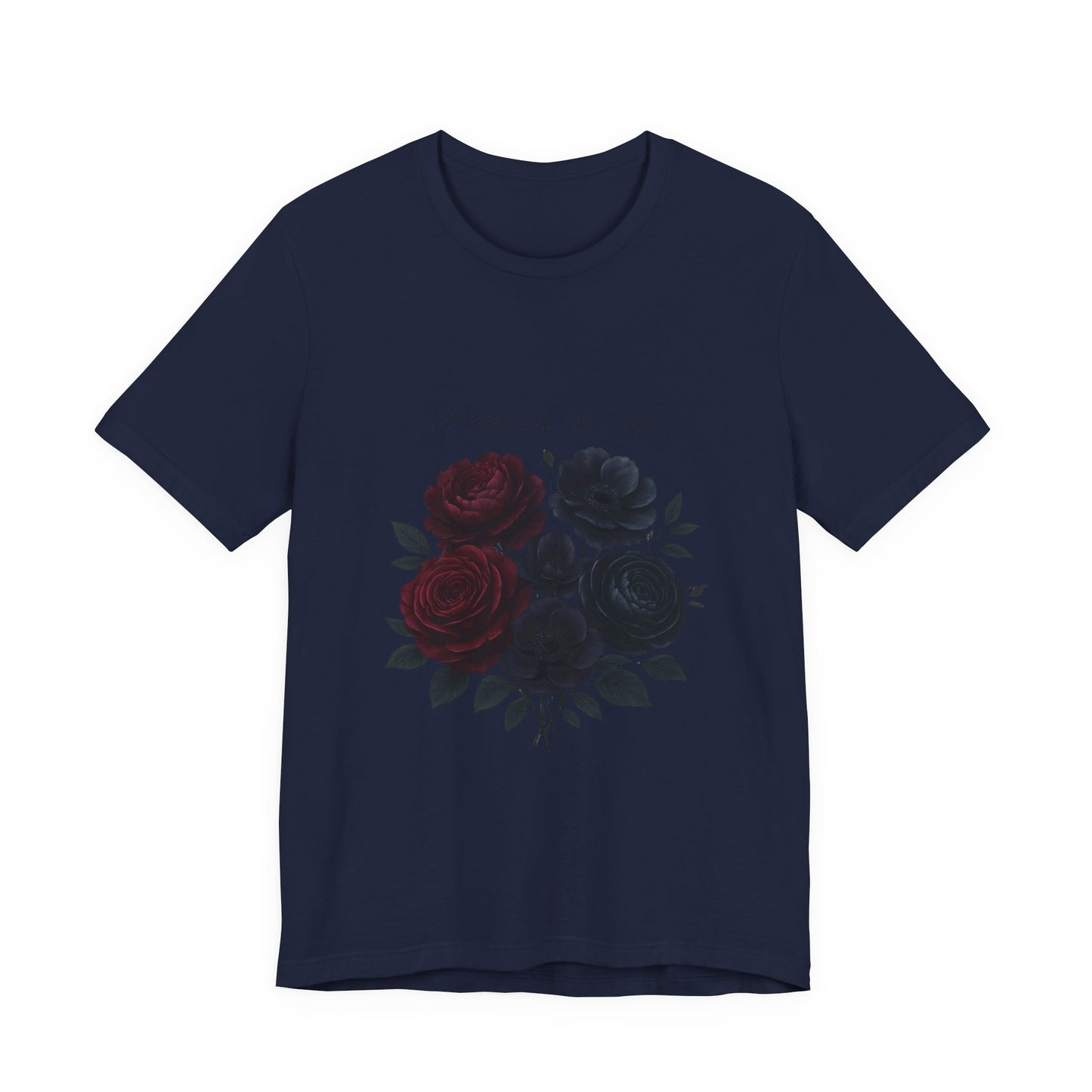 Whispers of the Night floral bouquet T-Shirt | dark roses