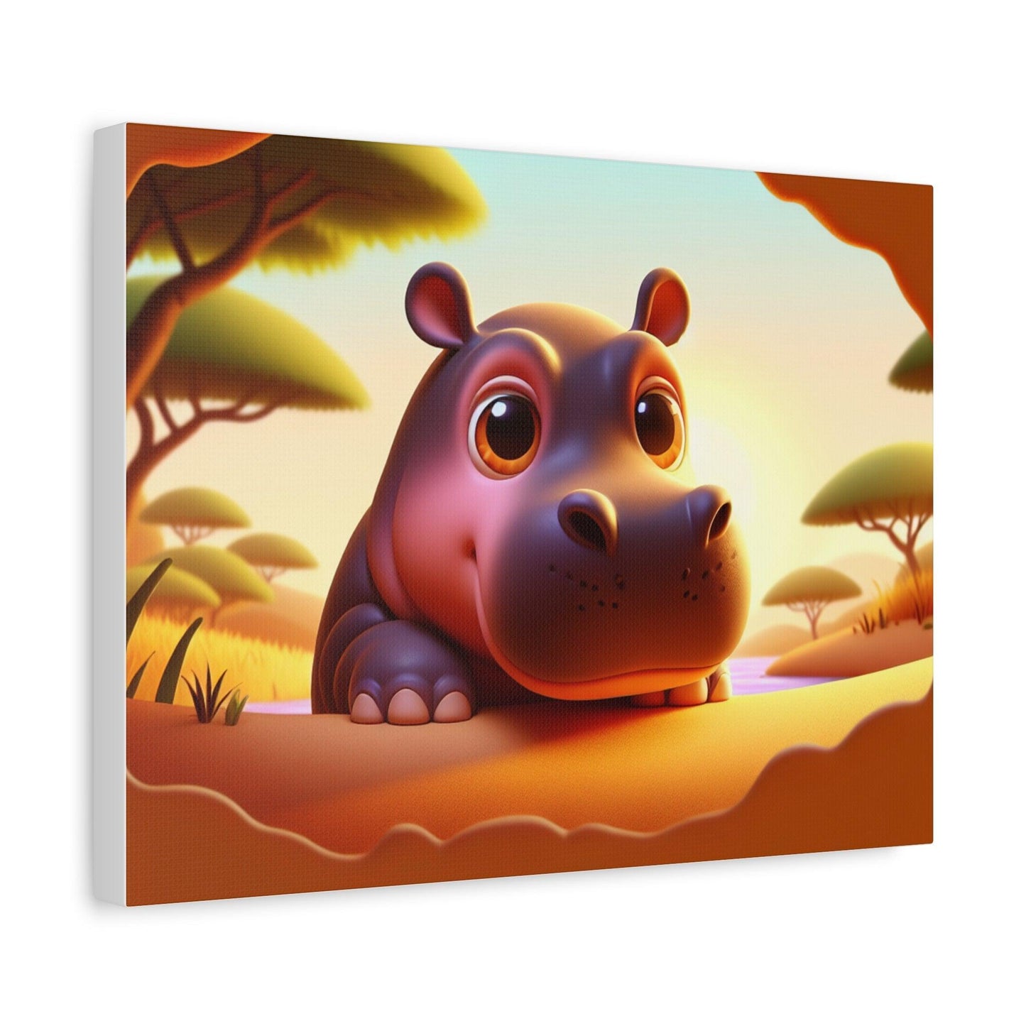 Canvas Hippo Print - Oceanfront Products