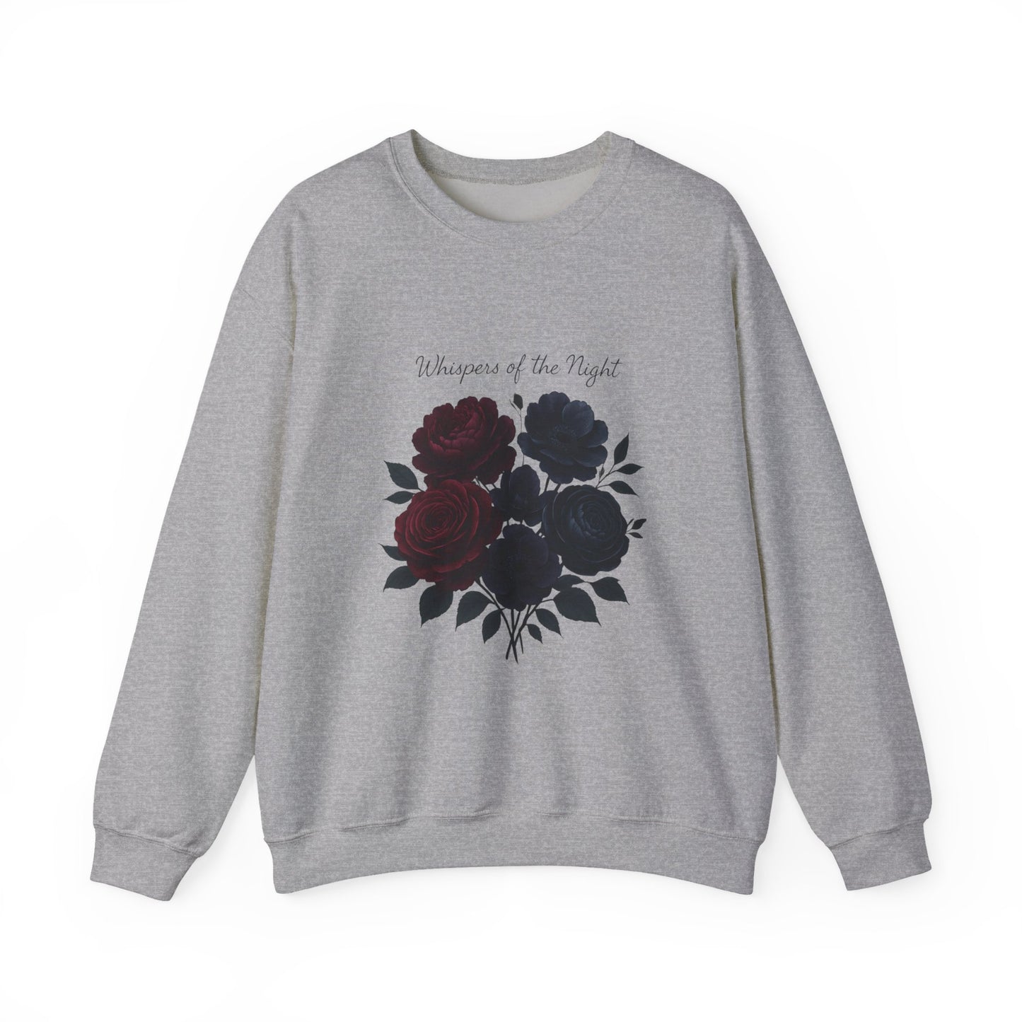 Whispers of the Night floral roses Sweatshirt | dark red black bouquet
