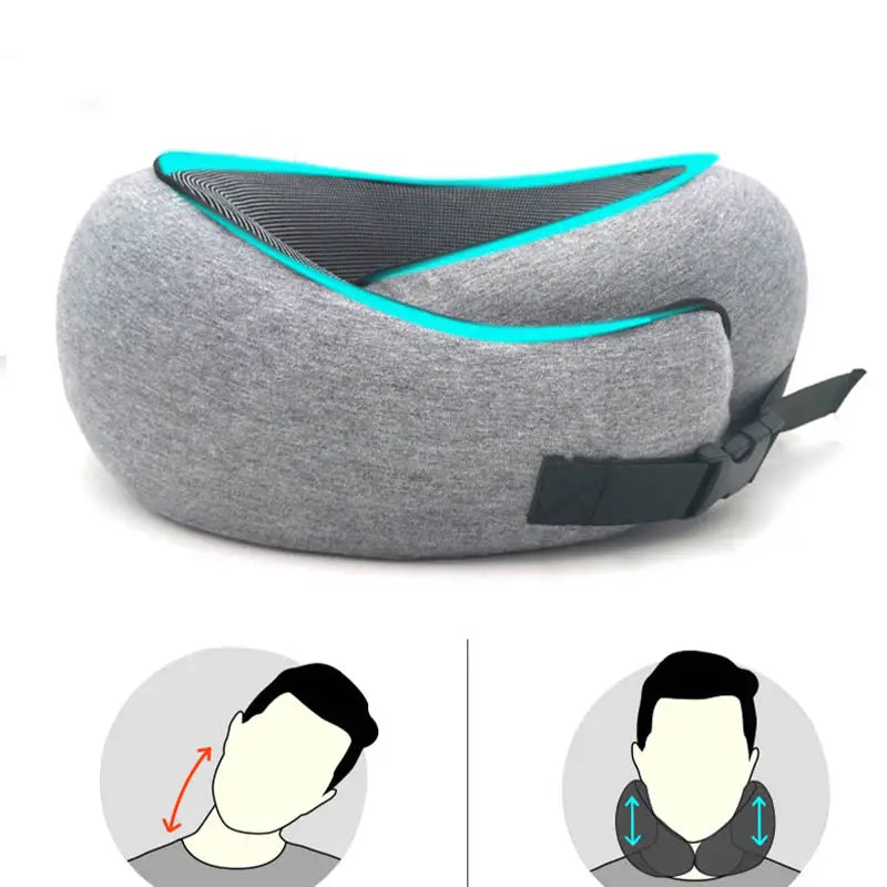 Travel Neck Pillow Non-Deformed Airplane Pillow Travel Neck Cushion Durable U-Shaped Travel Memory Cotton Nap Neck