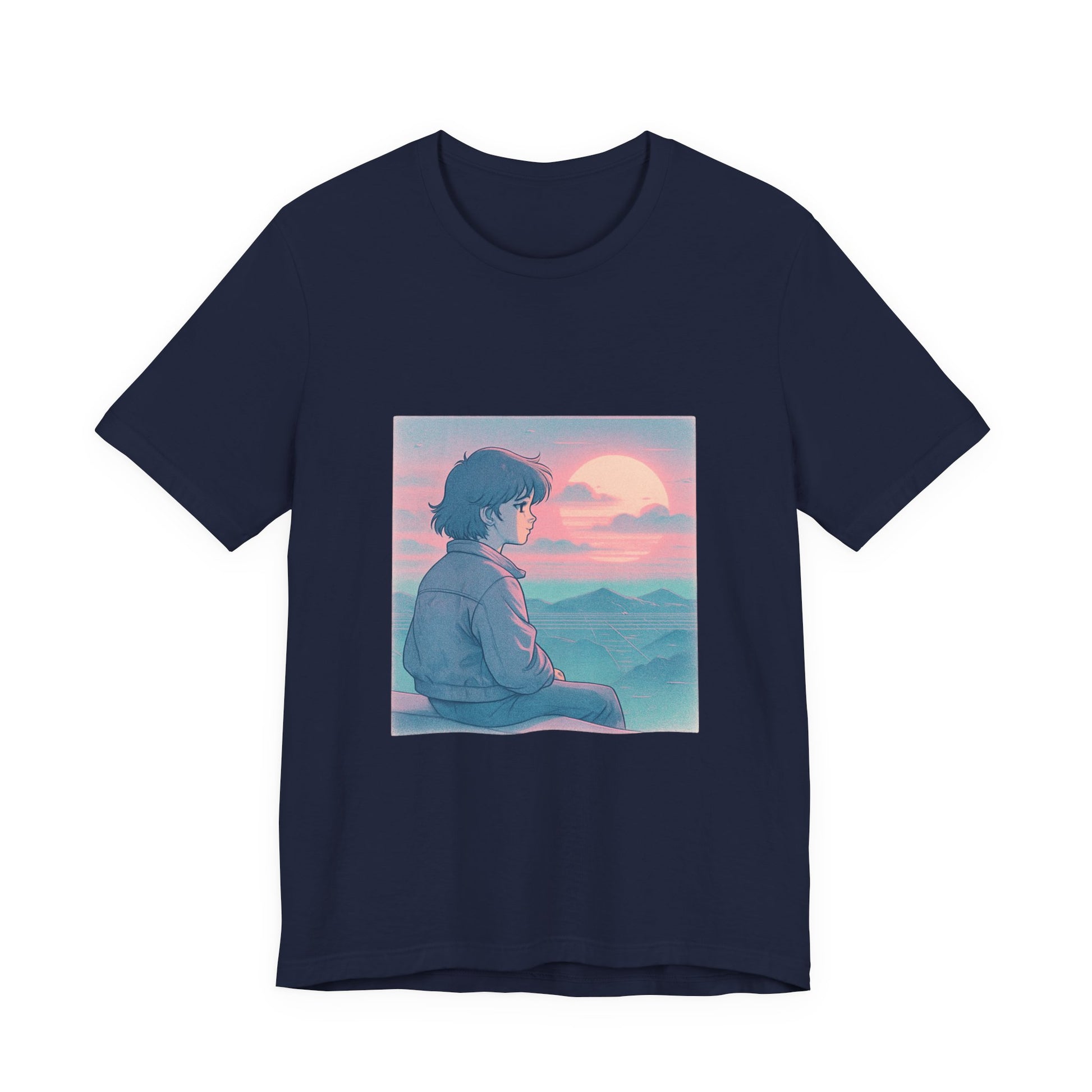 Lofi Sunset Reflections Tee | Vaporwave Chill Aesthetic | Retro Dreamscape Shirt | Lofi Anime Art T-Shirt - Oceanfront Products