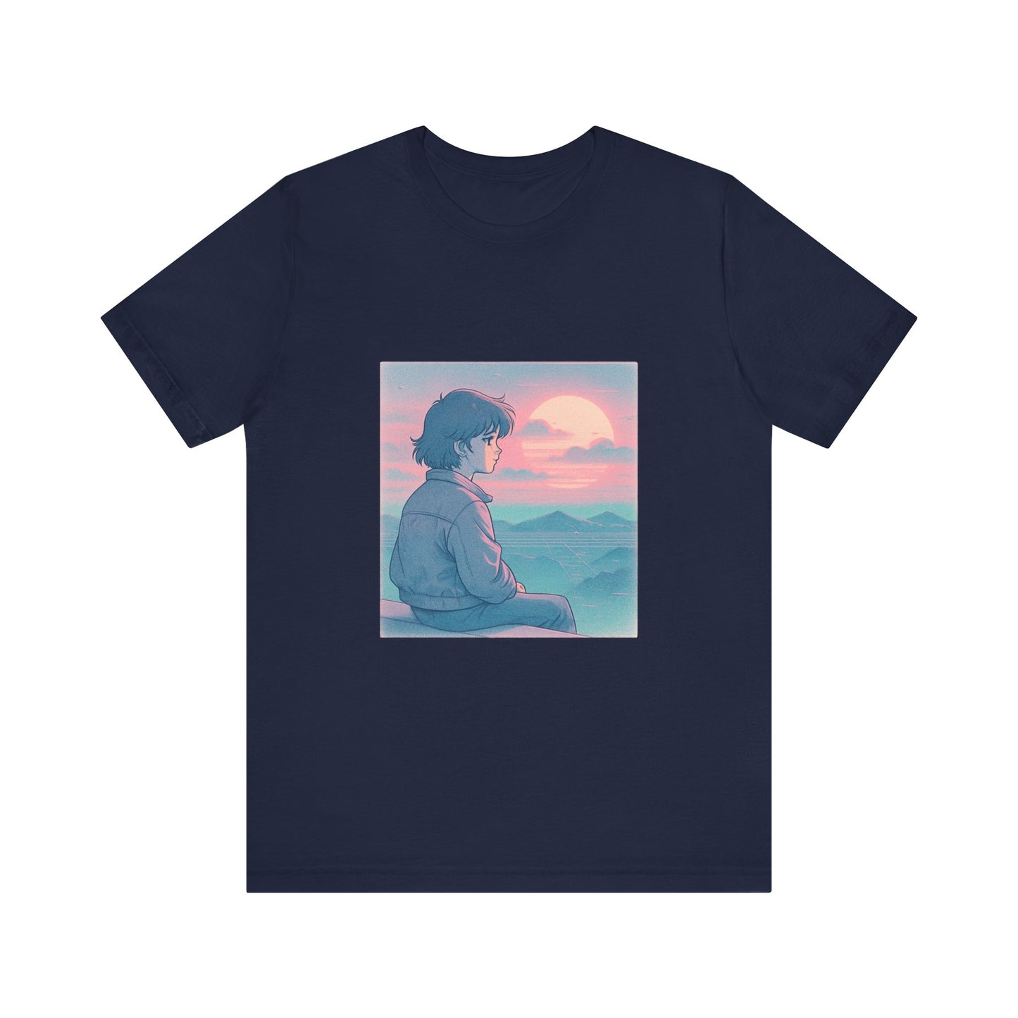 Lofi Sunset Reflections Tee | Vaporwave Chill Aesthetic | Retro Dreamscape Shirt | Lofi Anime Art T-Shirt - Oceanfront Products