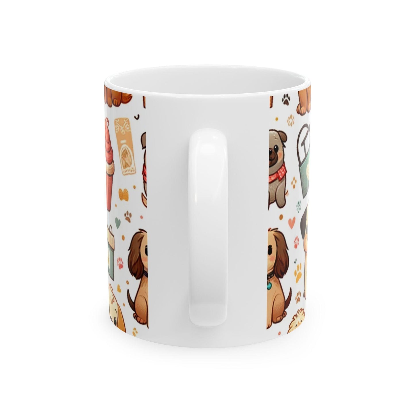 Playful Dog Illustration Coffee Cup: A Heartwarming Choice for Dog Lovers - Oceanfront Products