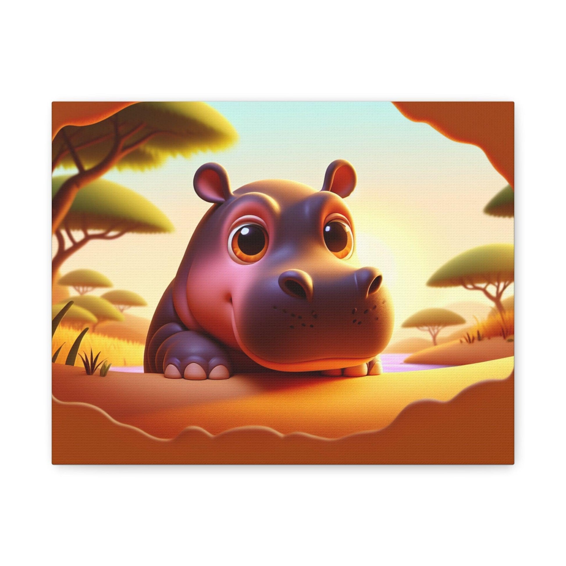 Canvas Hippo Print - Oceanfront Products