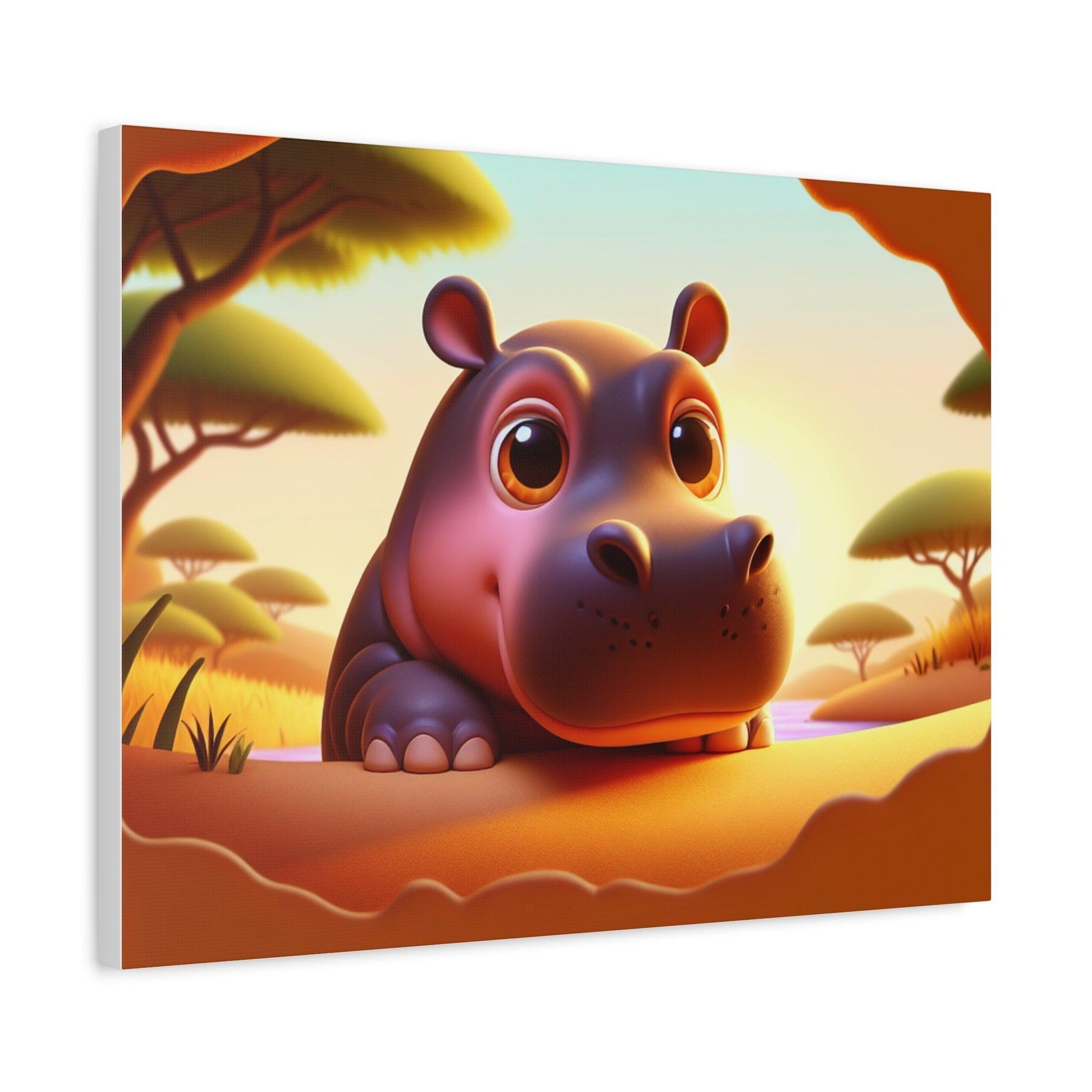 Canvas Hippo Print - Oceanfront Products