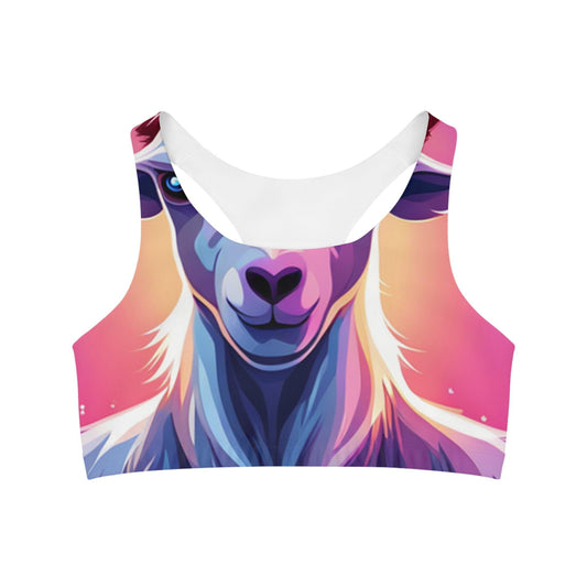 Vibrant Goat-Themed Sports Bra: Energize Your Workout with Playful Style - Oceanfront Products