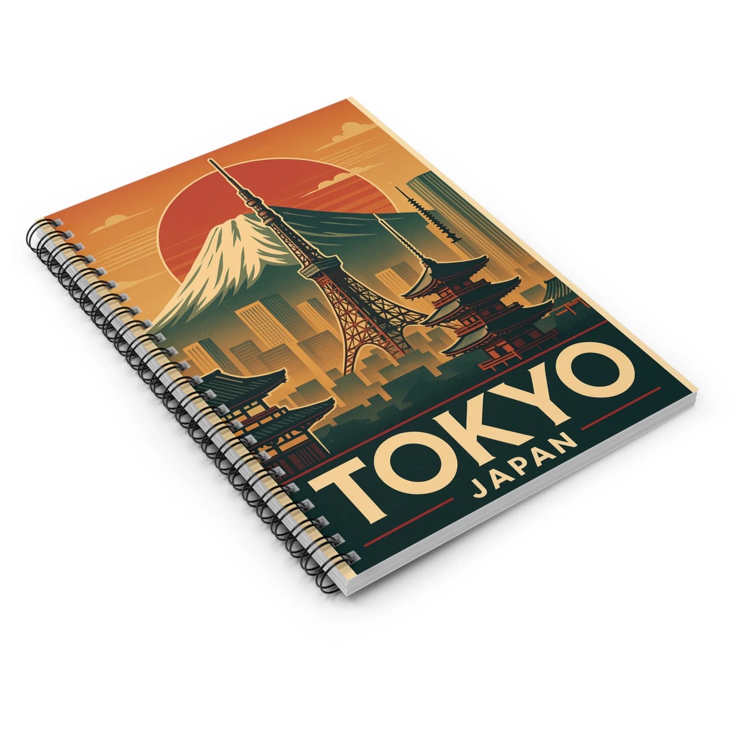 Tokyo Japan Spiral Notebook - Vintage Travel Design, Aesthetic Journal, Study Notebook, Gift for Travelers, Office Supplies