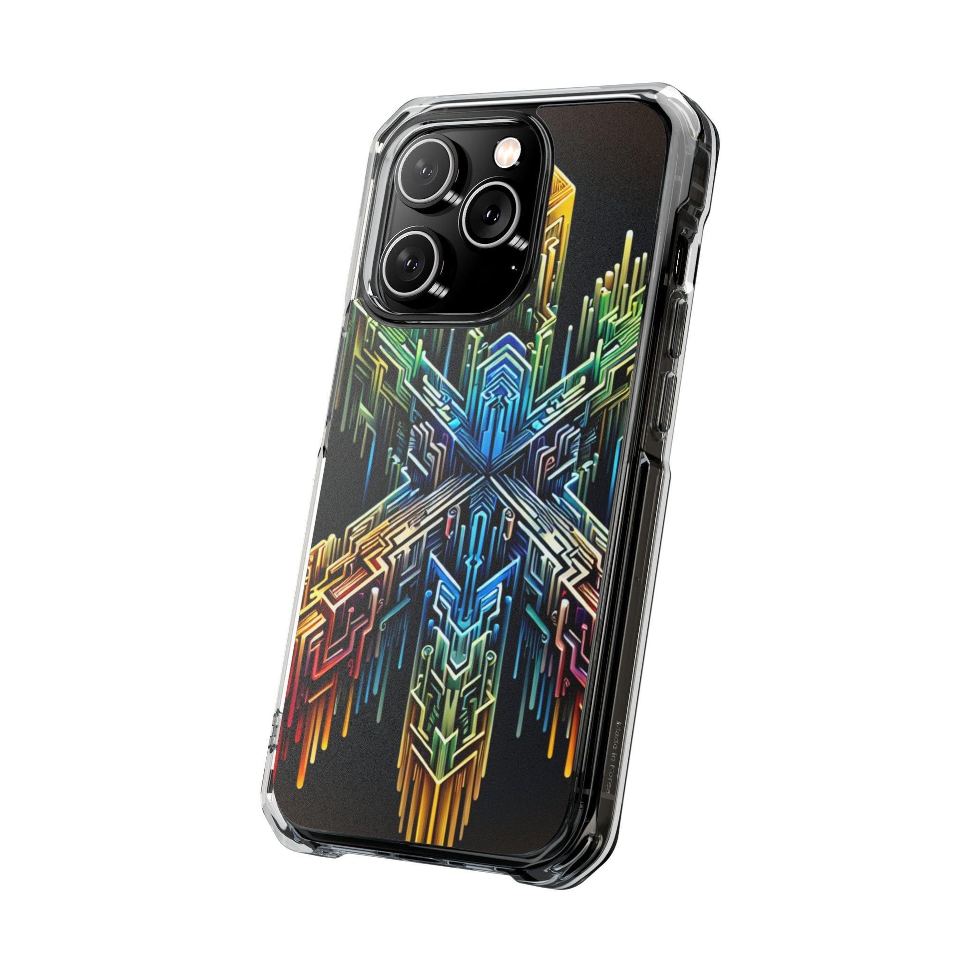 Magnet Case Abstract Cross Vibrant Colors - Oceanfront Products