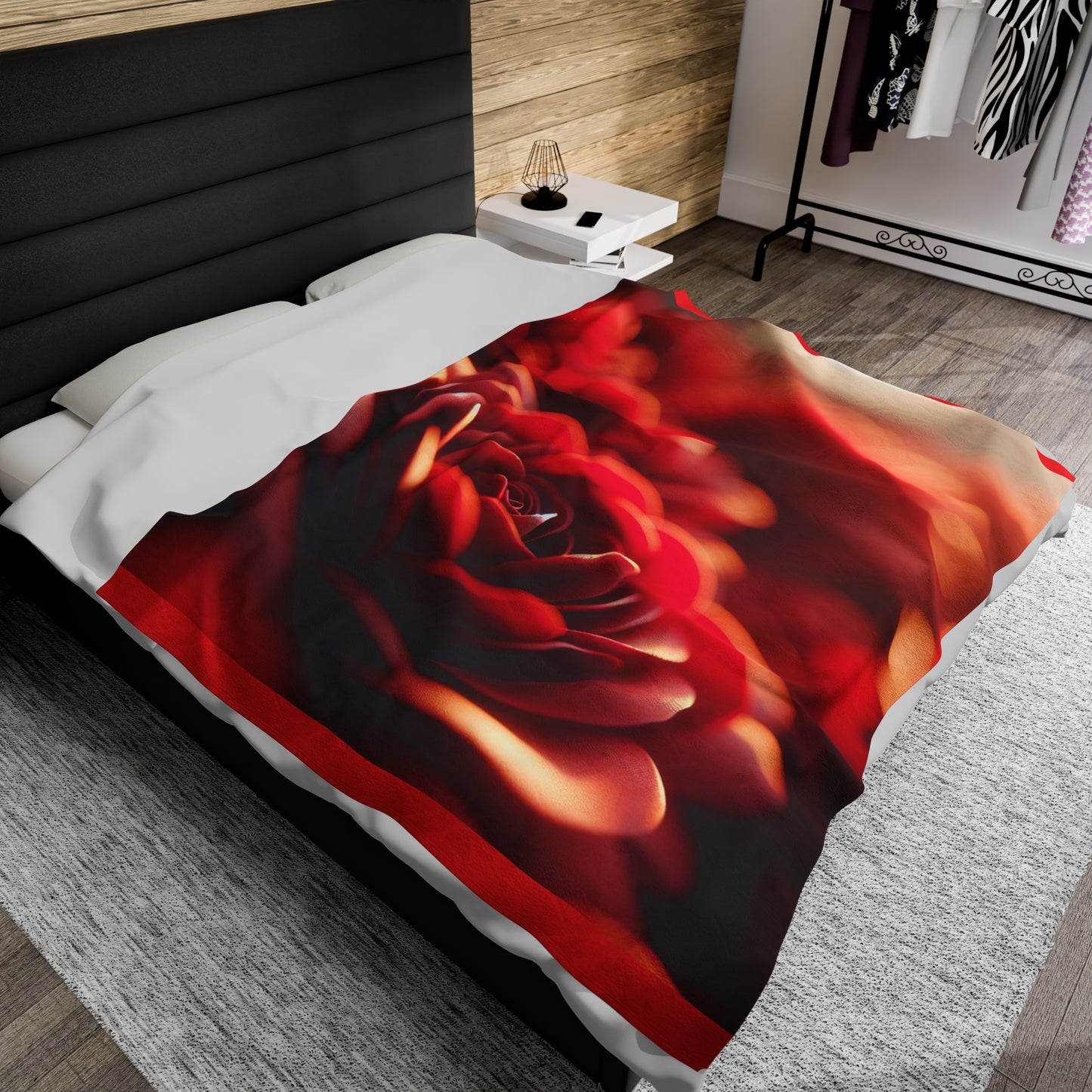 Plush Blanket - Valentine's Day Rose Petals Design