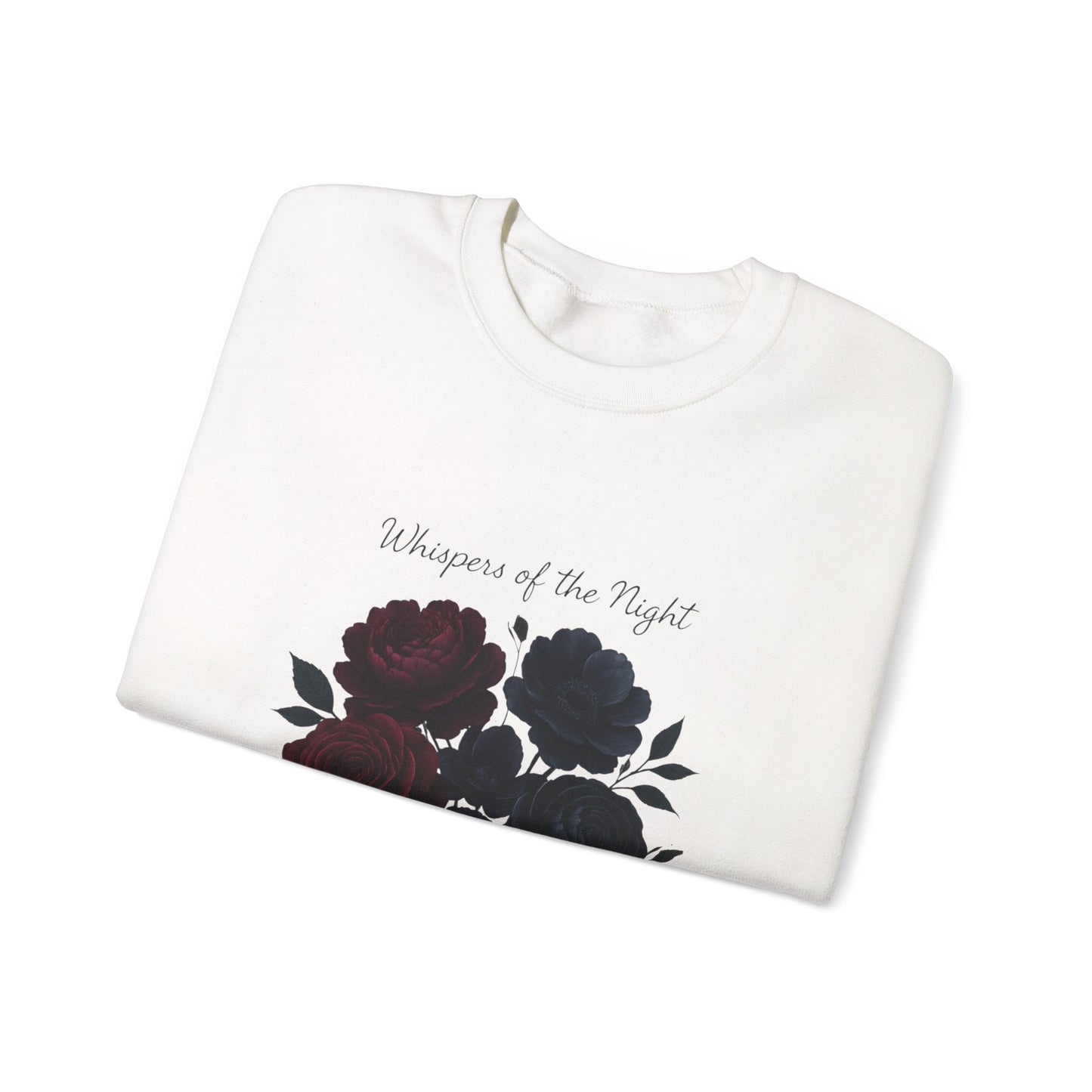 Whispers of the Night floral roses Sweatshirt | dark red black bouquet